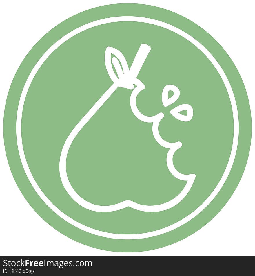 juicy pear circular icon symbol