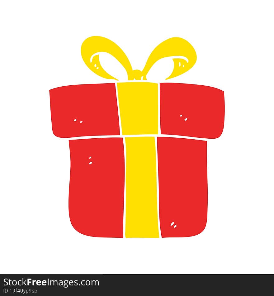 flat color illustration of christmas gift. flat color illustration of christmas gift