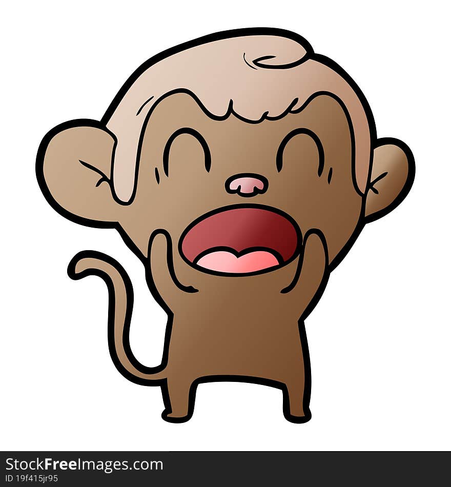 shouting cartoon monkey. shouting cartoon monkey