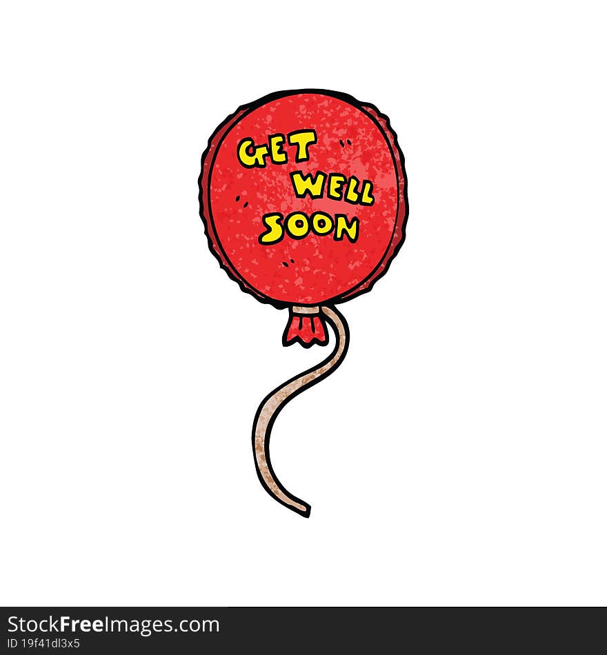 cartoon doodle get well soon balloon