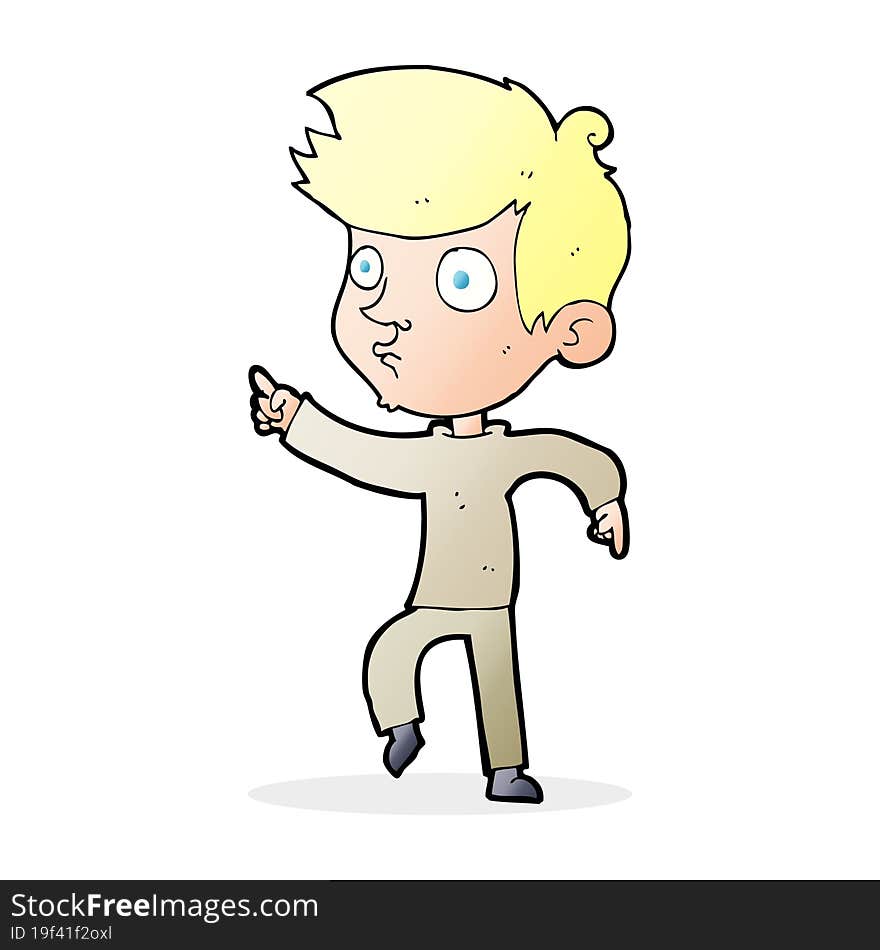 cartoon pointing boy