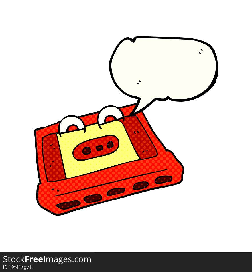 comic book speech bubble cartoon cassette tape