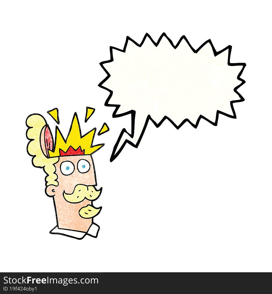 Speech Bubble Textured Cartoon Man With Exploding Head