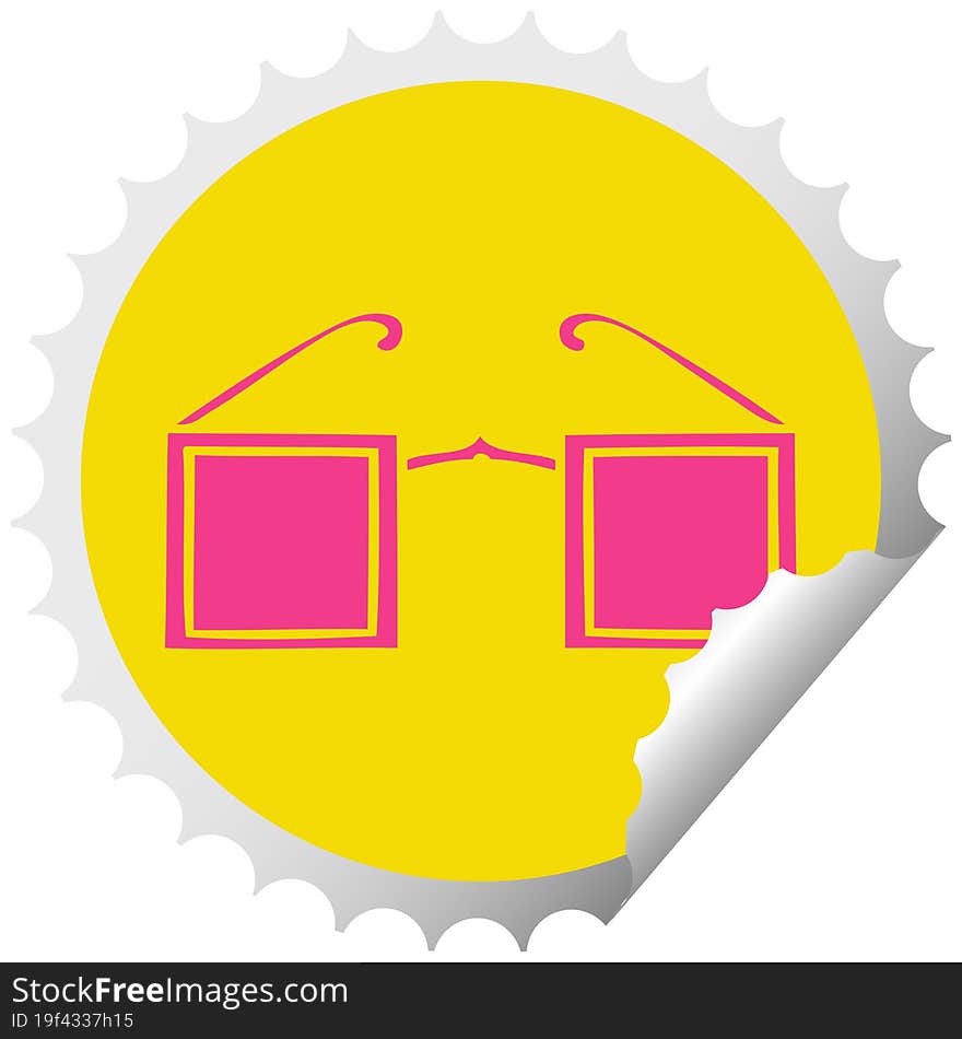 Circular Peeling Sticker Cartoon Circular Glasses