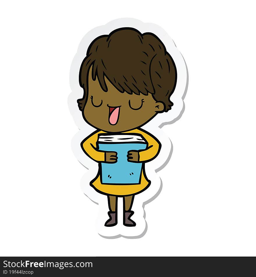 Sticker Of A Cartoon Woman Talking