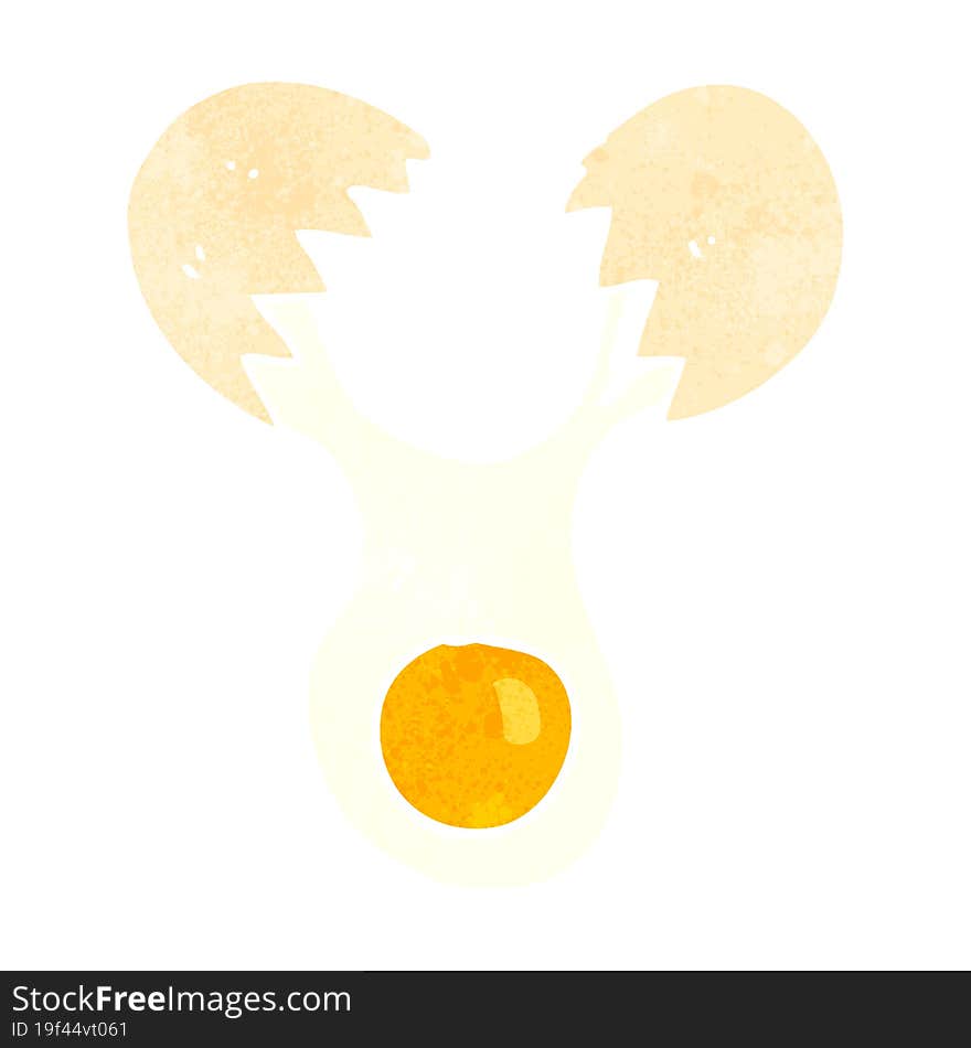 retro cartoon cracked egg