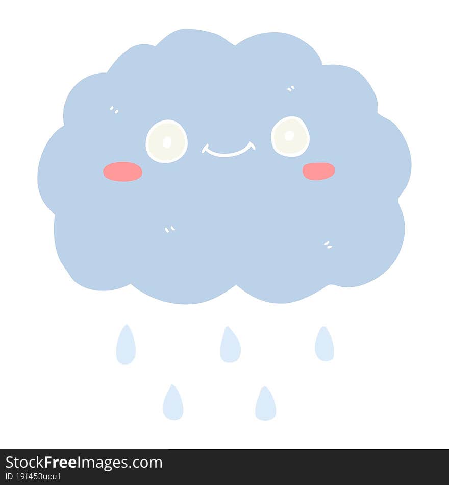 cute flat color style cartoon cloud