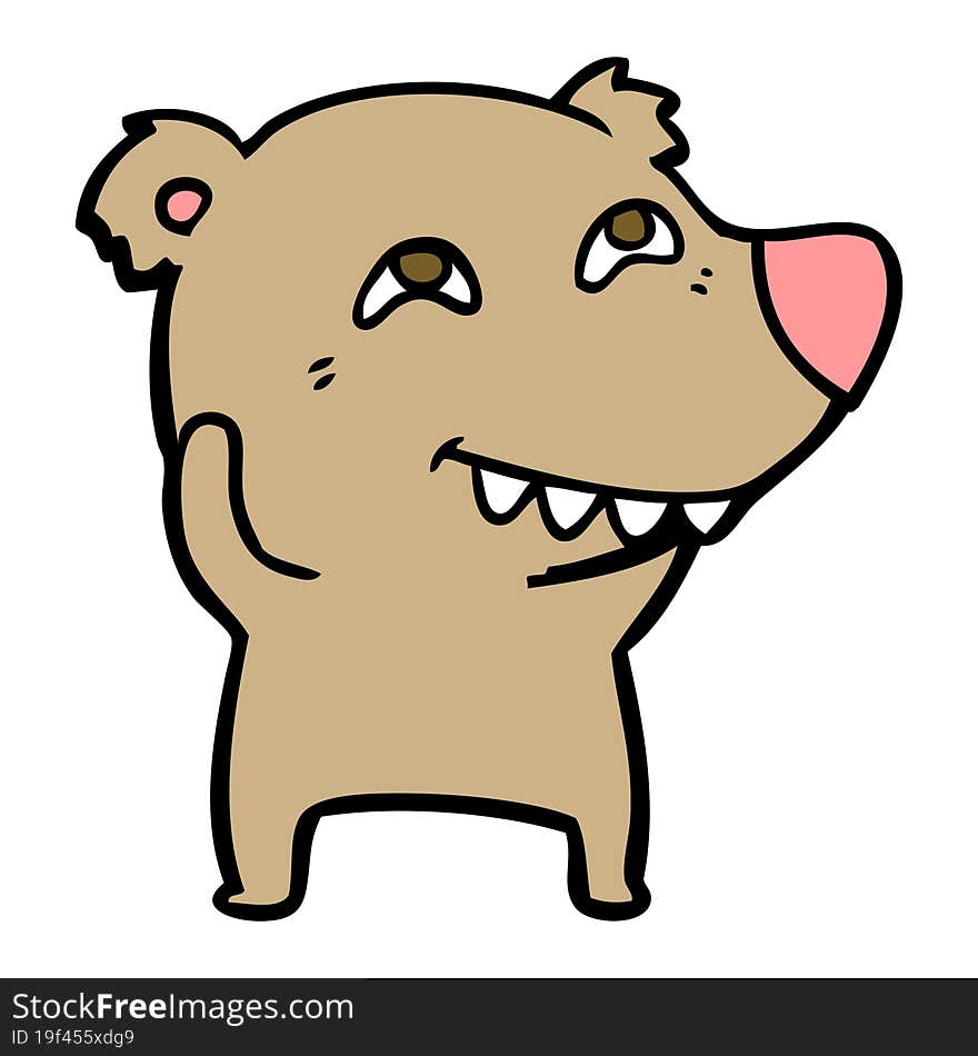 cartoon bear showing teeth. cartoon bear showing teeth