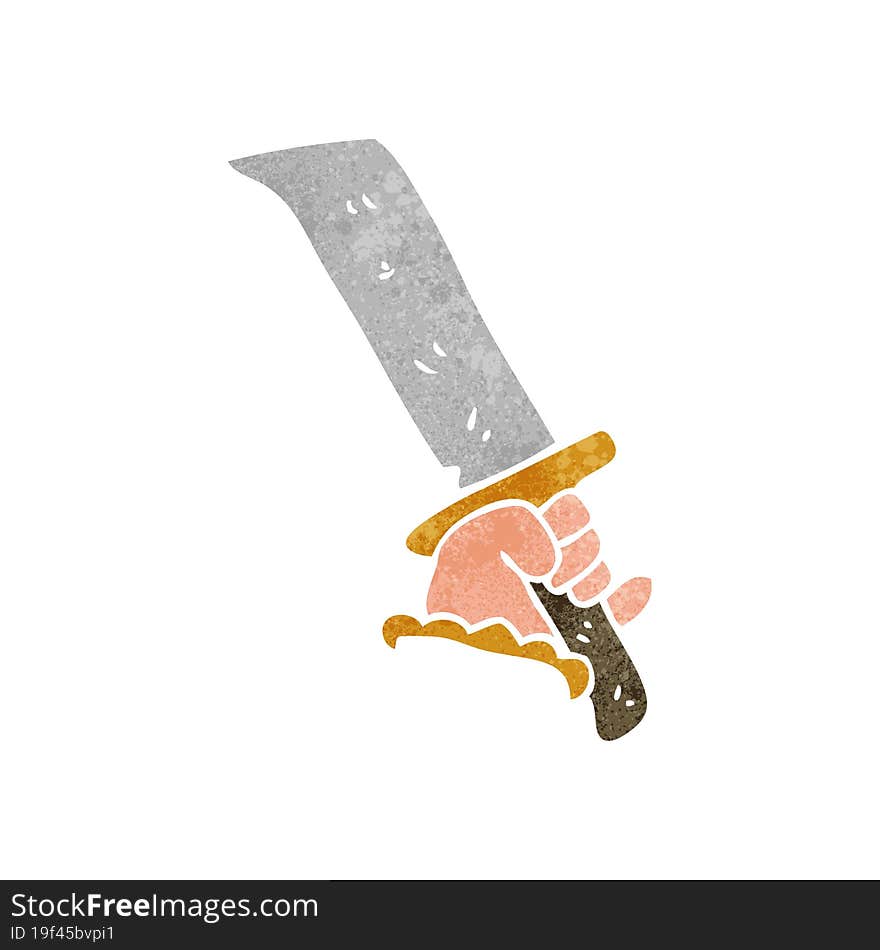 Retro Cartoon Hand With Sword