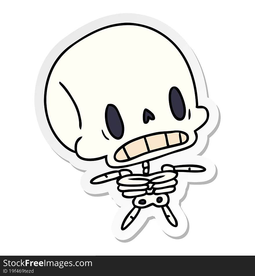 sticker cartoon kawaii cute dead skeleton