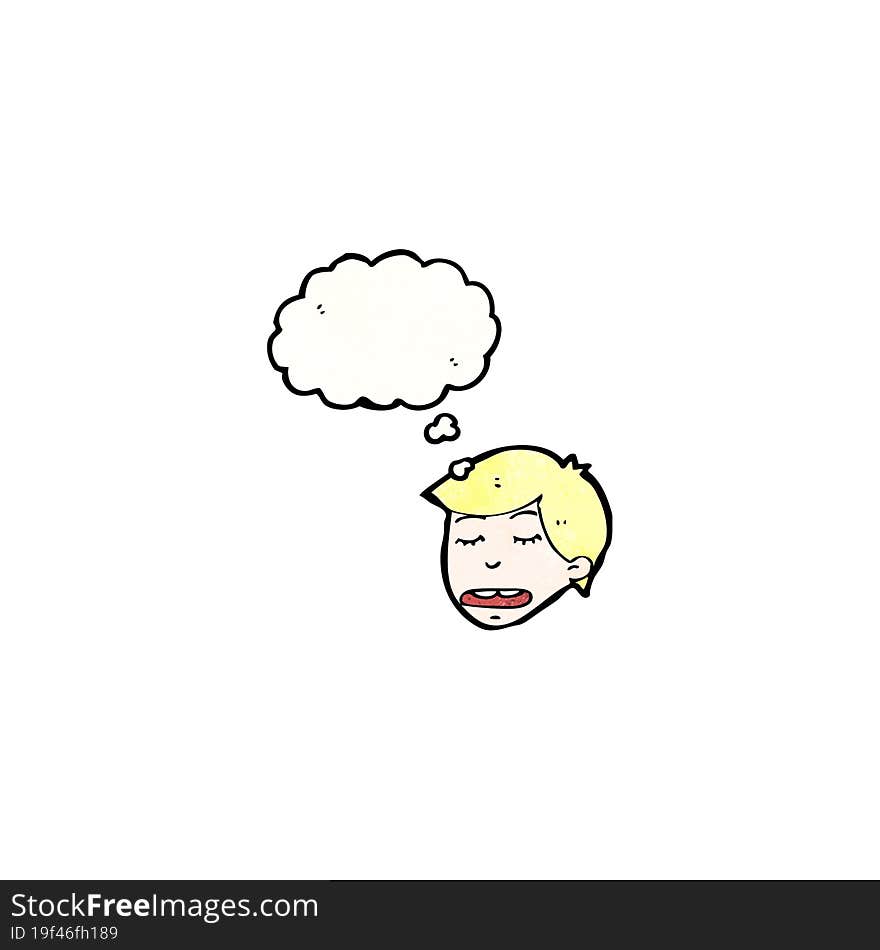 cartoon boy with thought bubble