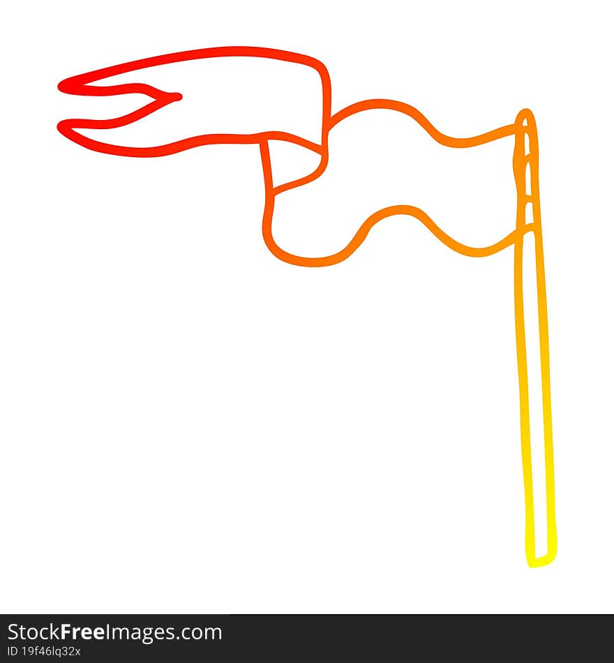 warm gradient line drawing cartoon flag