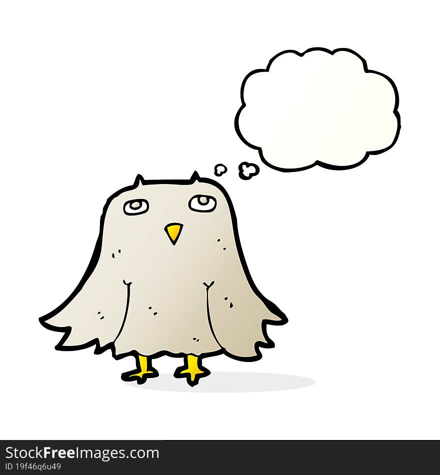 cartoon owl with thought bubble