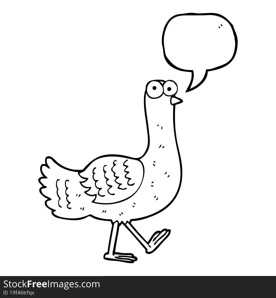 speech bubble cartoon bird