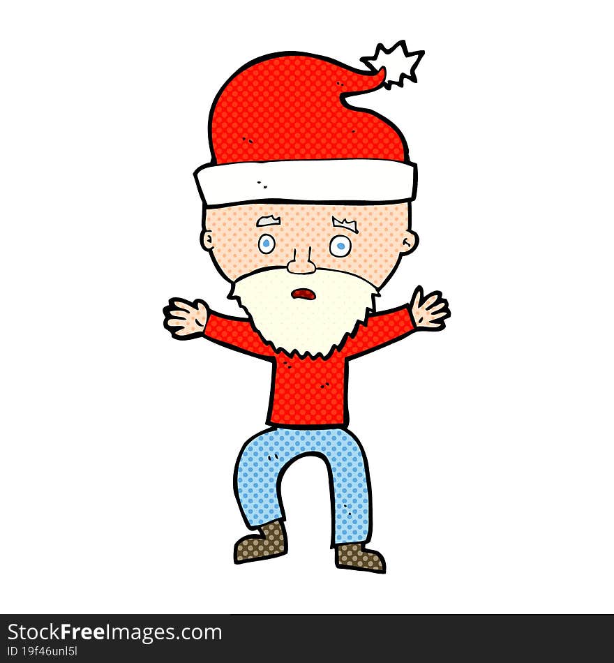 cartoon man getting ready for christmas. cartoon man getting ready for christmas