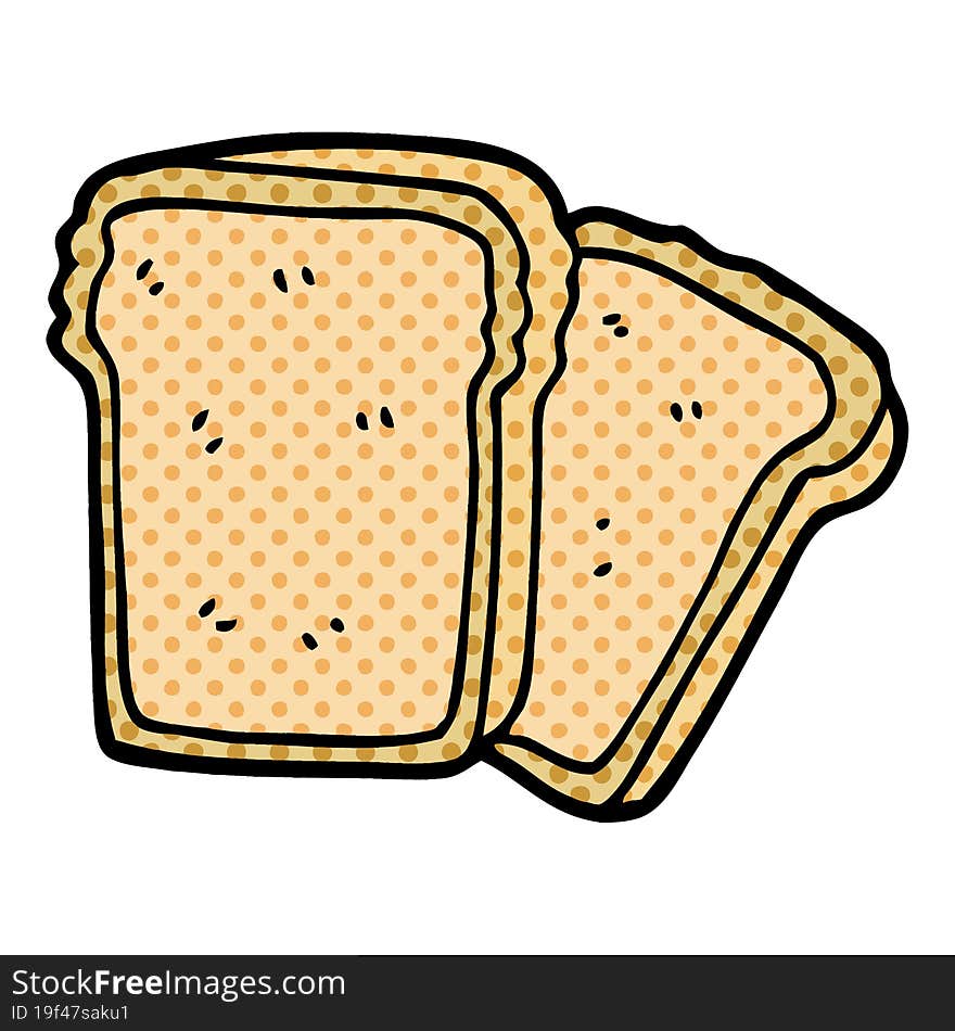 cartoon doodle slices of bread