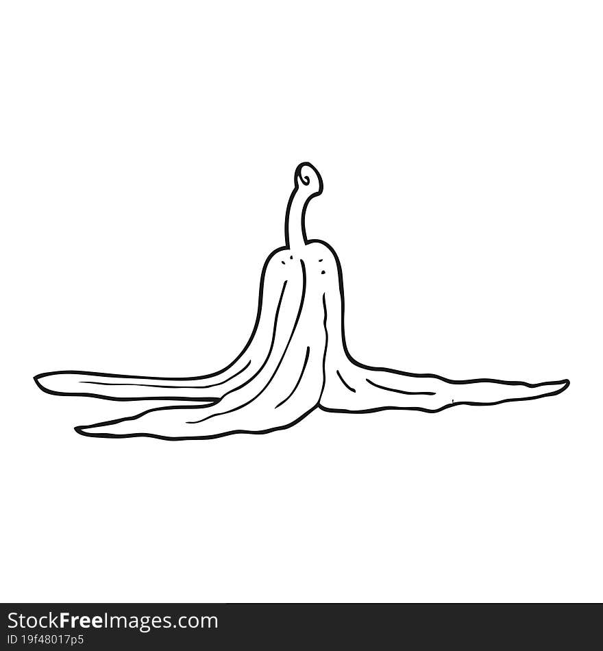 Black And White Cartoon Banana Peel