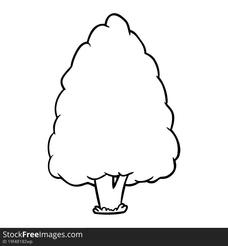 line drawing of a tall tree. line drawing of a tall tree