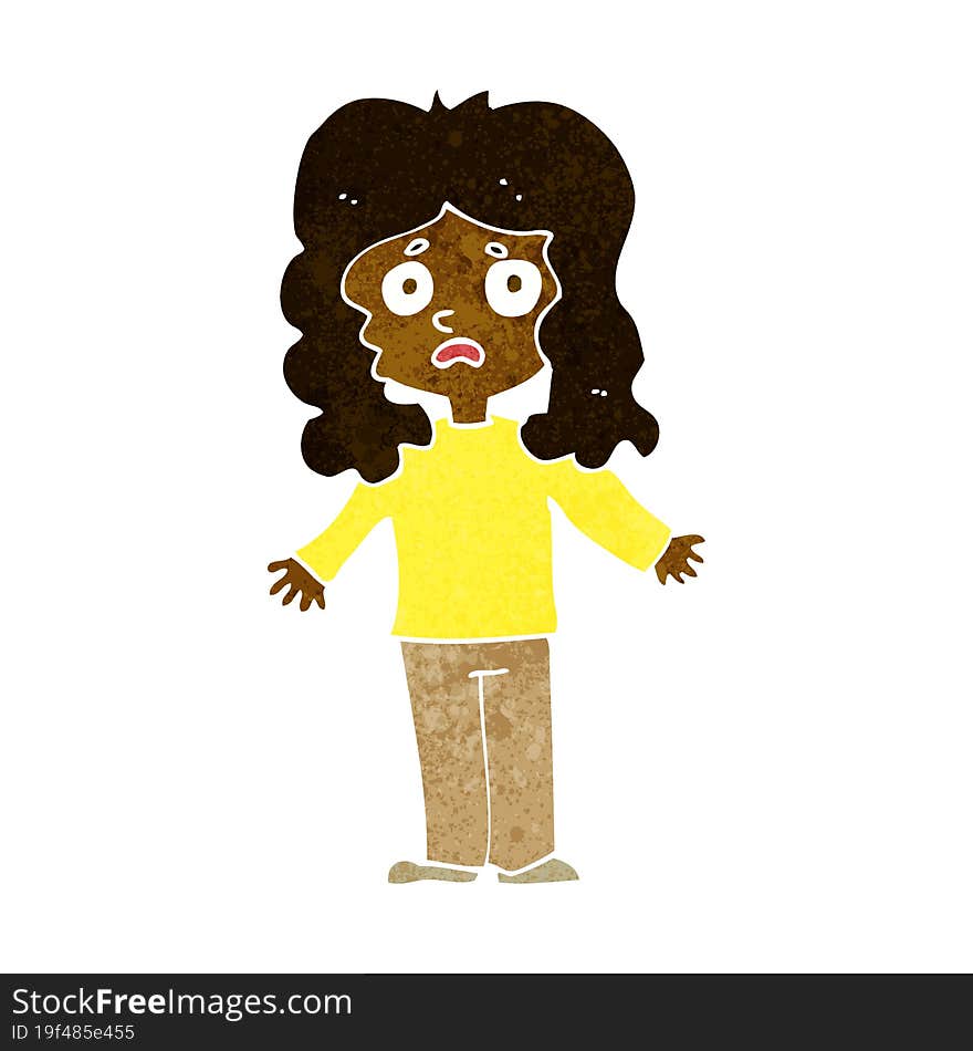 Cartoon Worried Woman