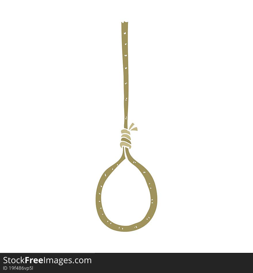 flat color illustration of a cartoon noose