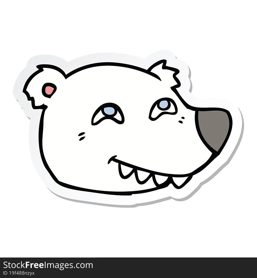 sticker of a cartoon polar bear face