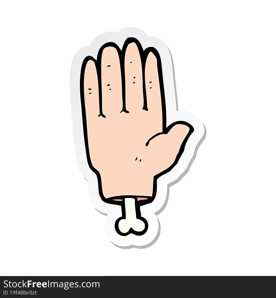 Sticker Of A Cartoon Hand