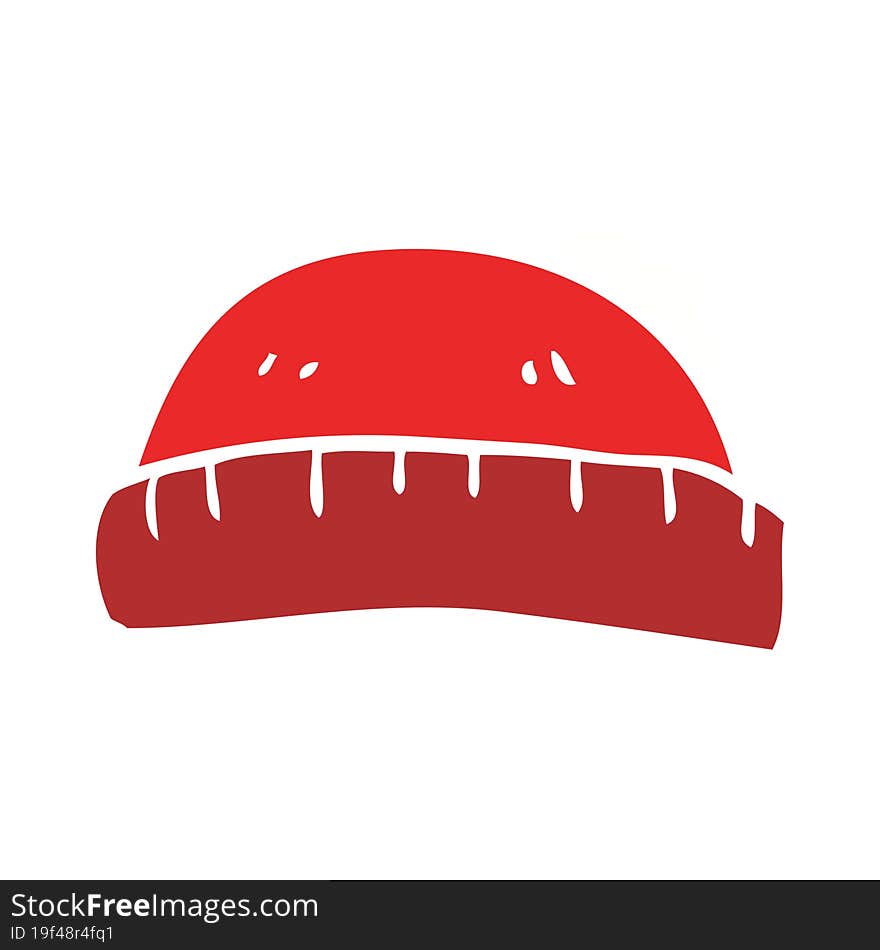 flat color style cartoon woolly hat