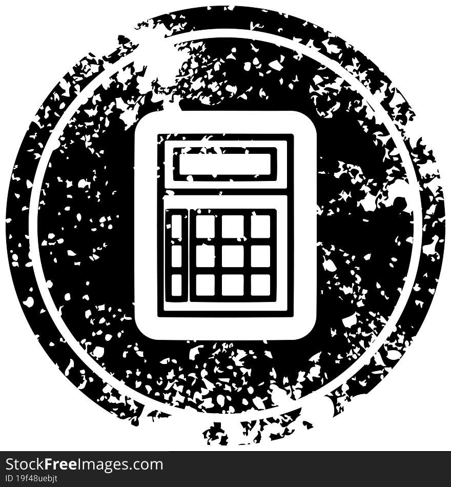 Math Calculator Distressed Icon