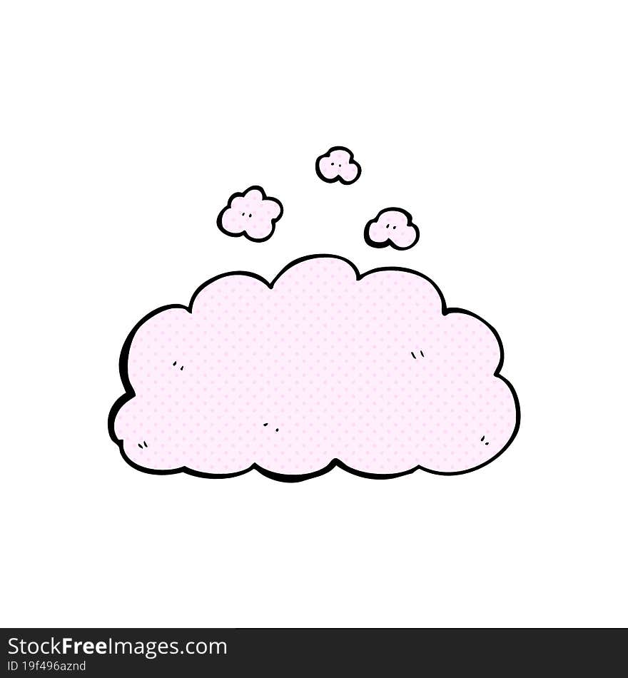 Cartoon Fluffy Pink Cloud