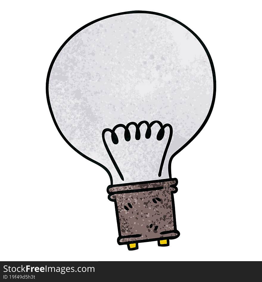 quirky hand drawn cartoon light bulb