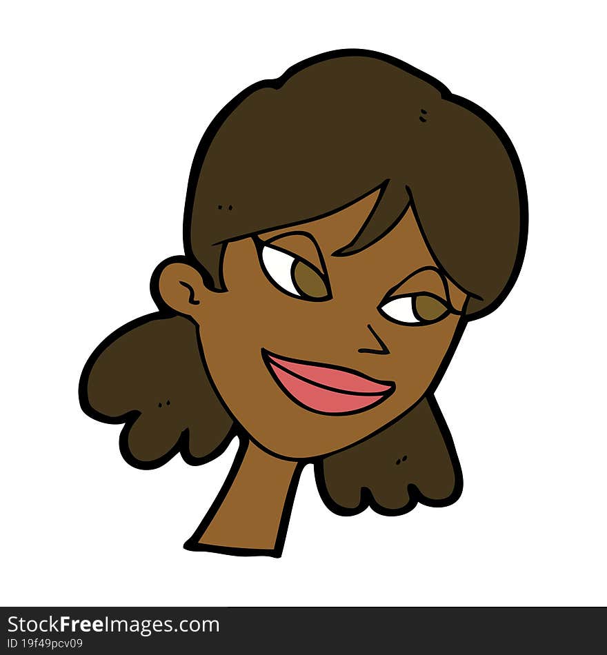 Cartoon Happy Female Face