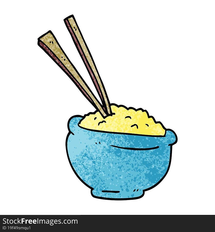 cartoon doodle tasty bowl of rice