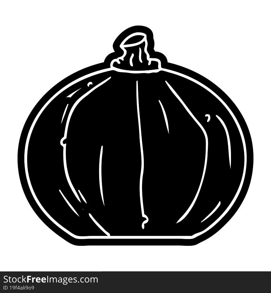 cartoon icon drawing of a pumpkin