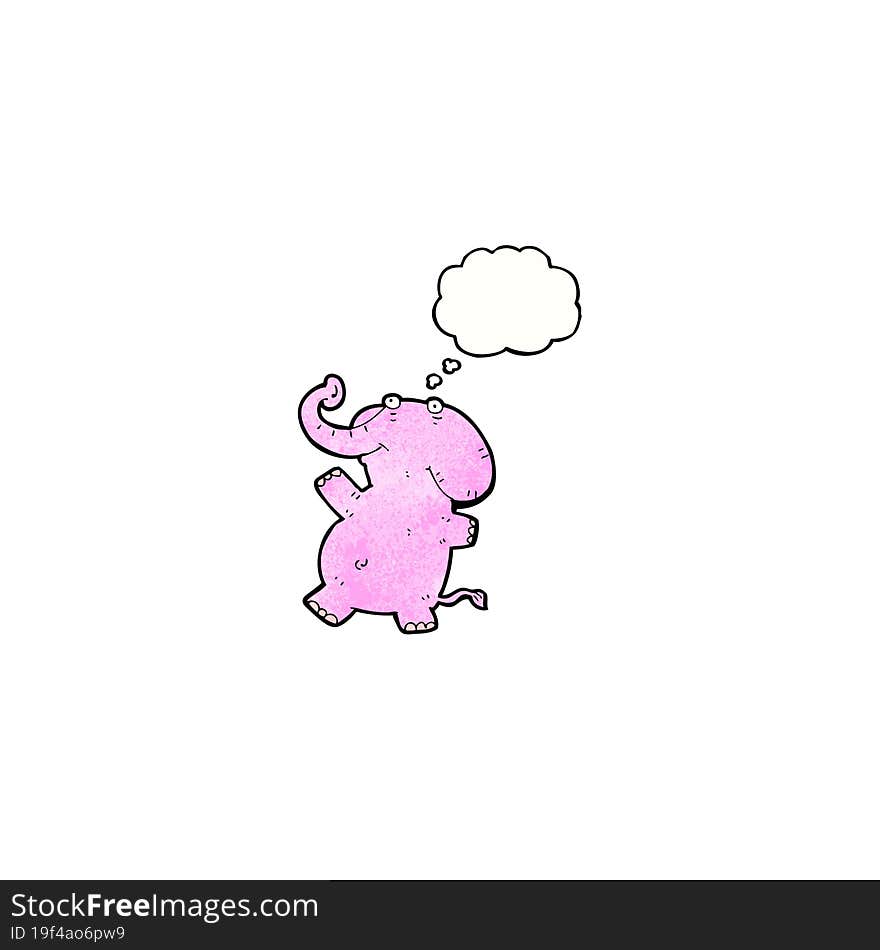 Cartoon Elephant With Thougth Bubble