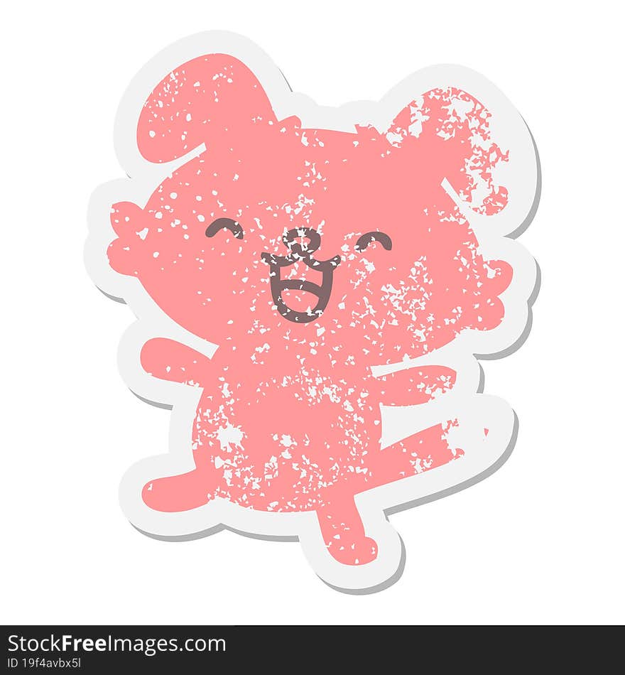 happy dancing dog grunge sticker