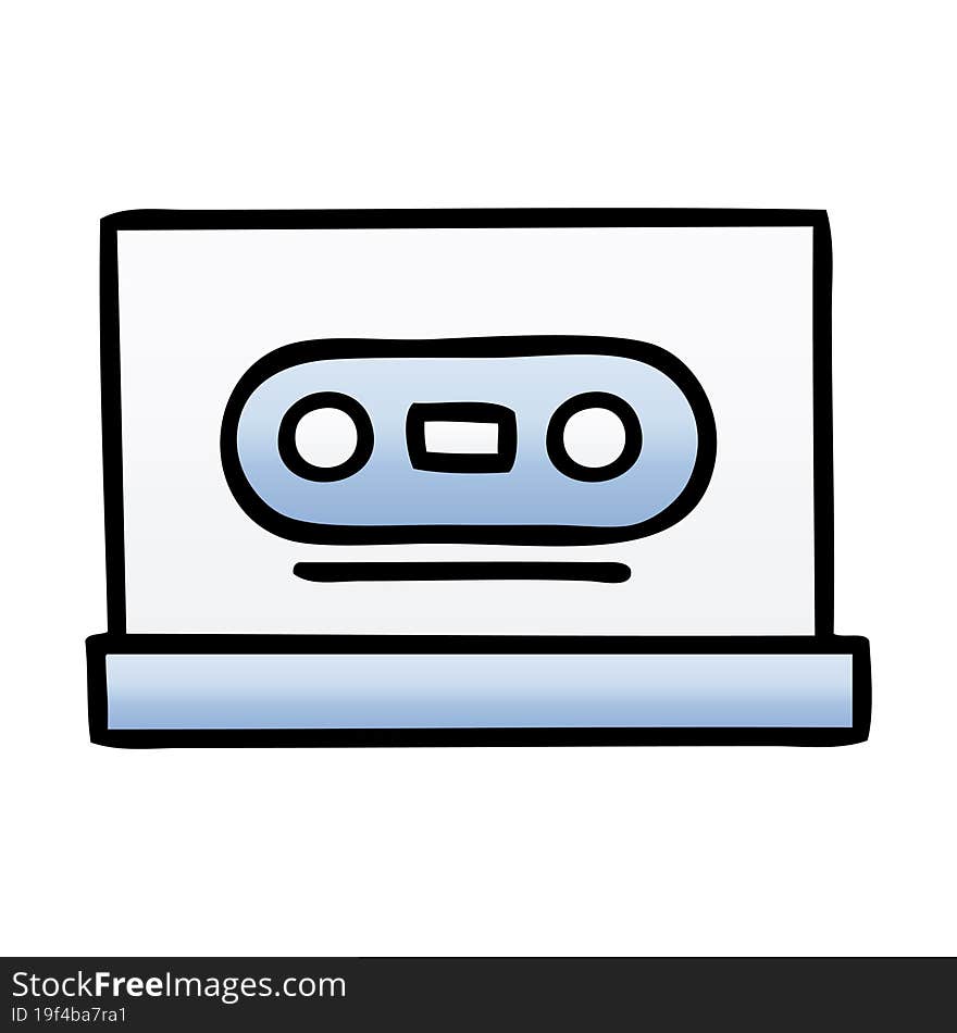 gradient shaded cartoon retro cassette