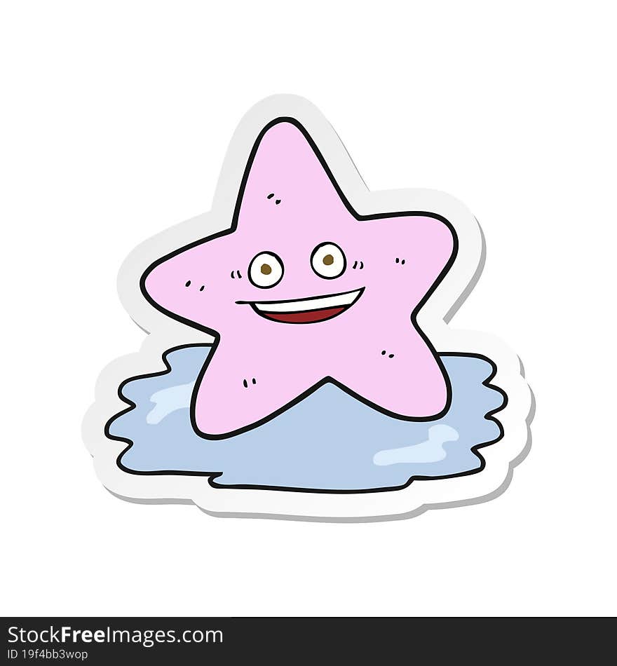 sticker of a cartoon starfish