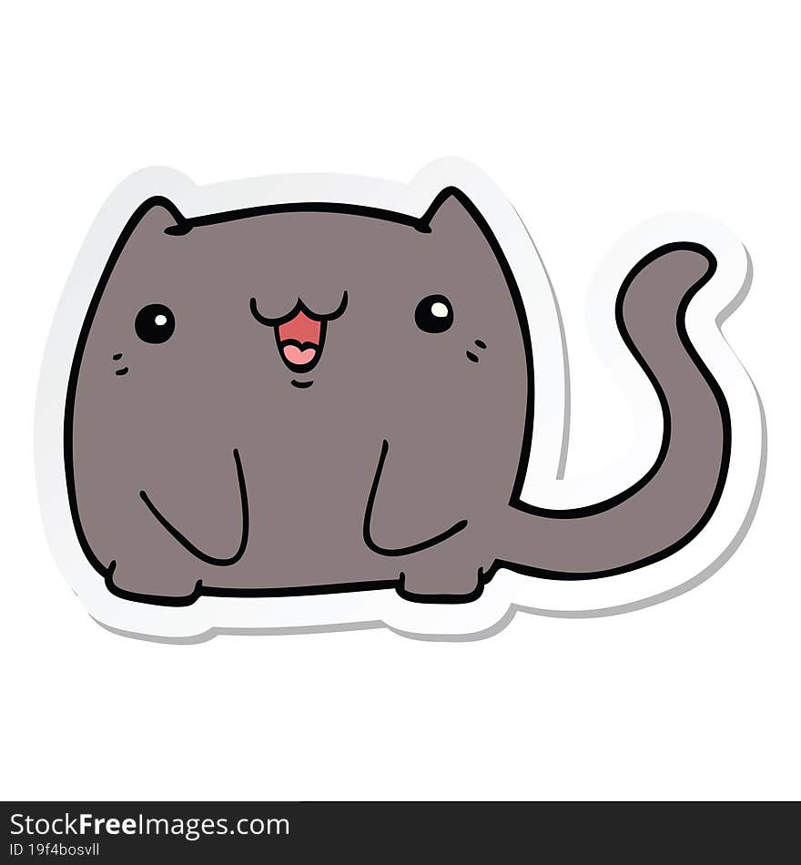 Sticker Of A Cartoon Cat