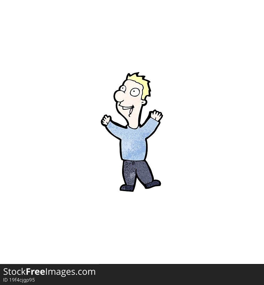 cartoon excited man