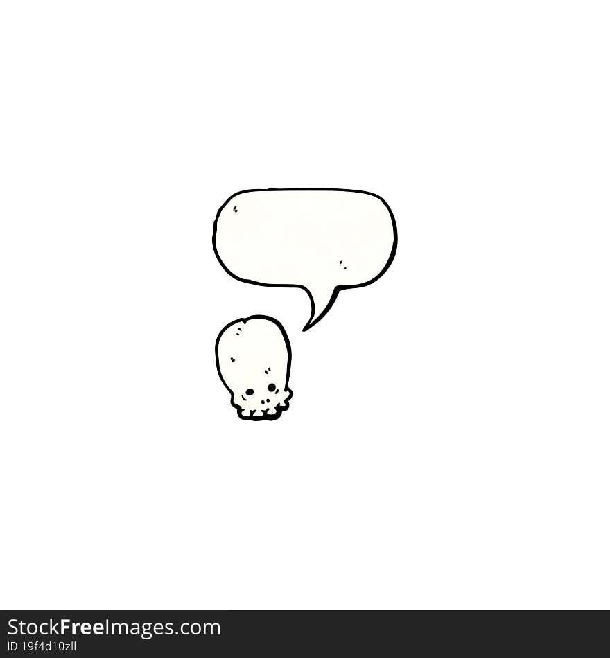 cartoon skull with speech bubble