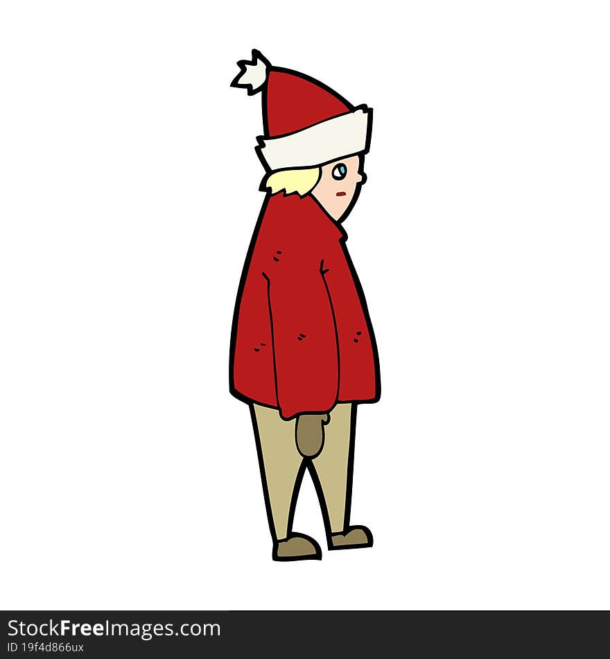 Cartoon Person In Winter Clothes