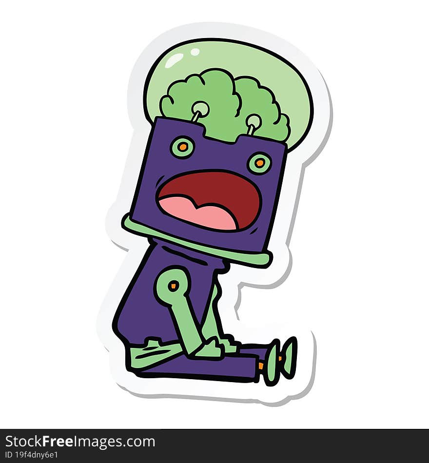 sticker of a cartoon robot