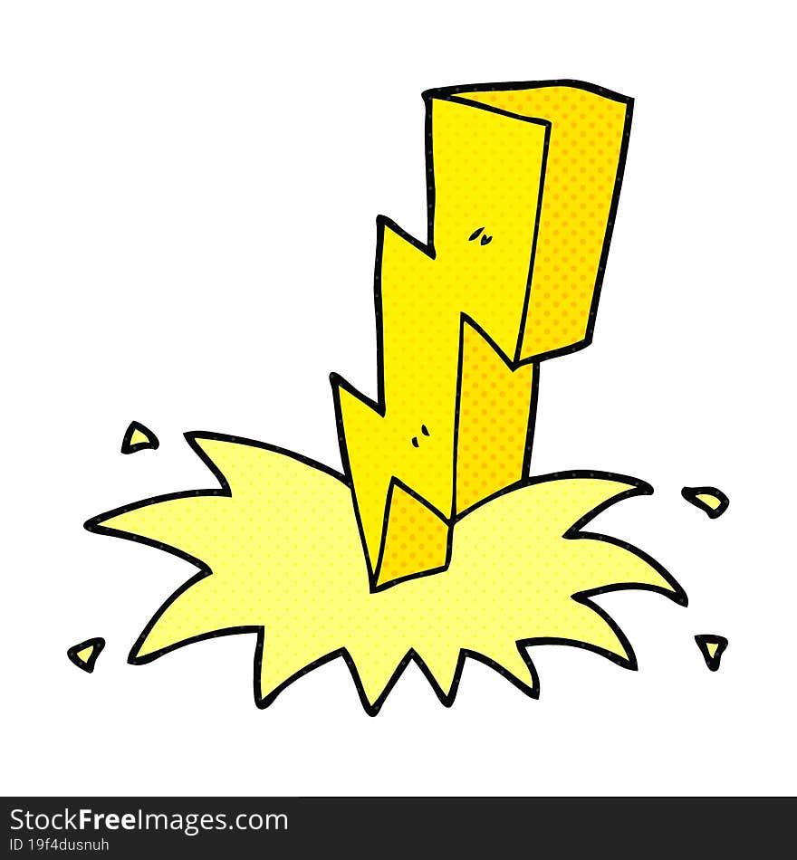 freehand drawn cartoon lightning bolt