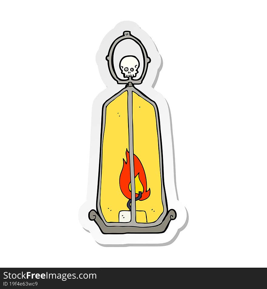 sticker of a cartoon spooky lantern