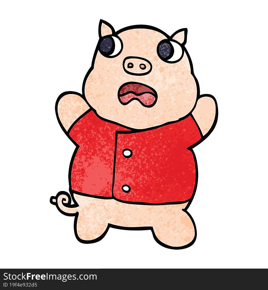 cartoon doodle funny pig