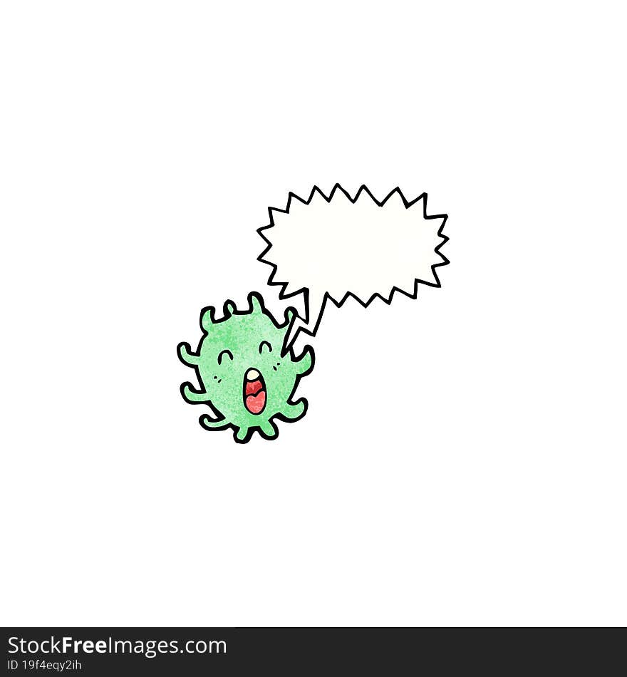 Cartoon Germ With Speech Bubble