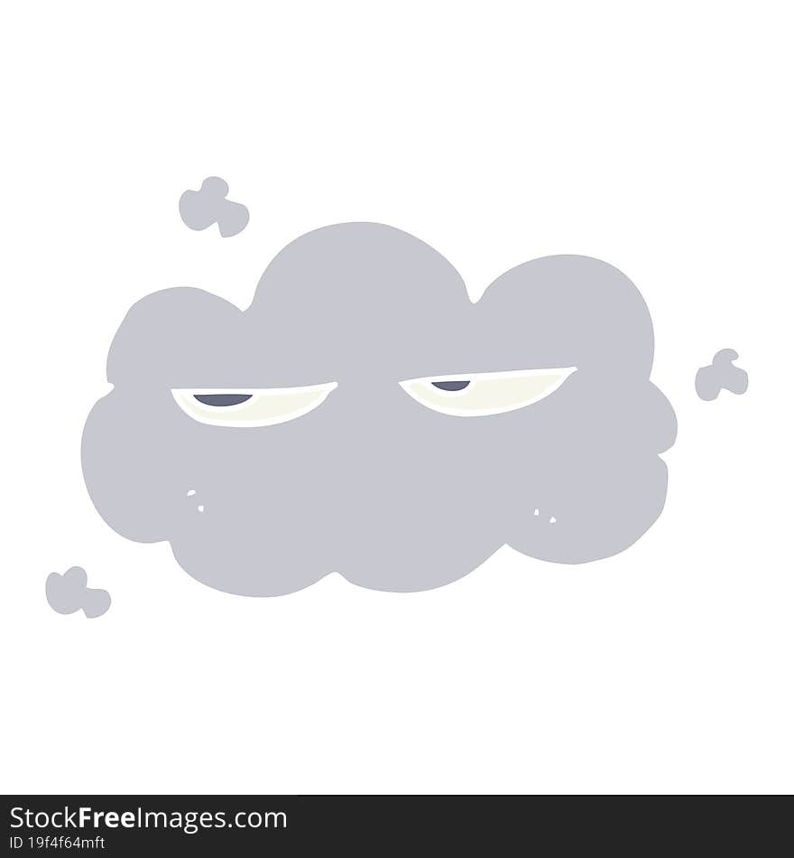 cute flat color style cartoon cloud