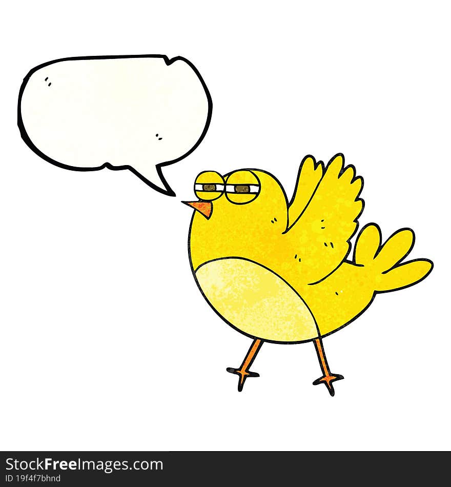 Speech Bubble Textured Cartoon Bird