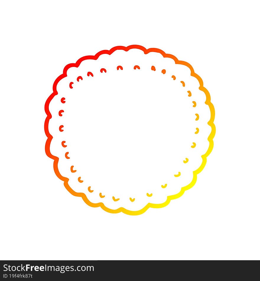 warm gradient line drawing cartoon biscuit