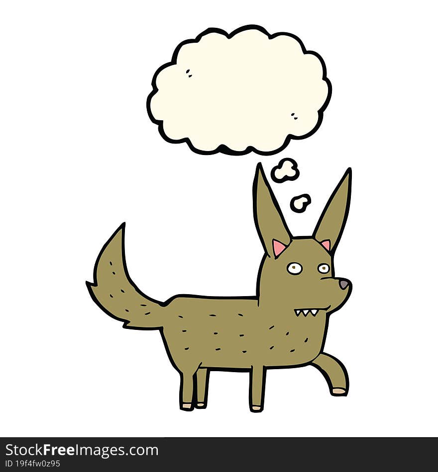 Cartoon Wild Dog With Thought Bubble